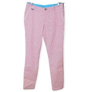 Columbia PFG Harborside Pink Striped Seersucker Style Casual Pants, Size 8